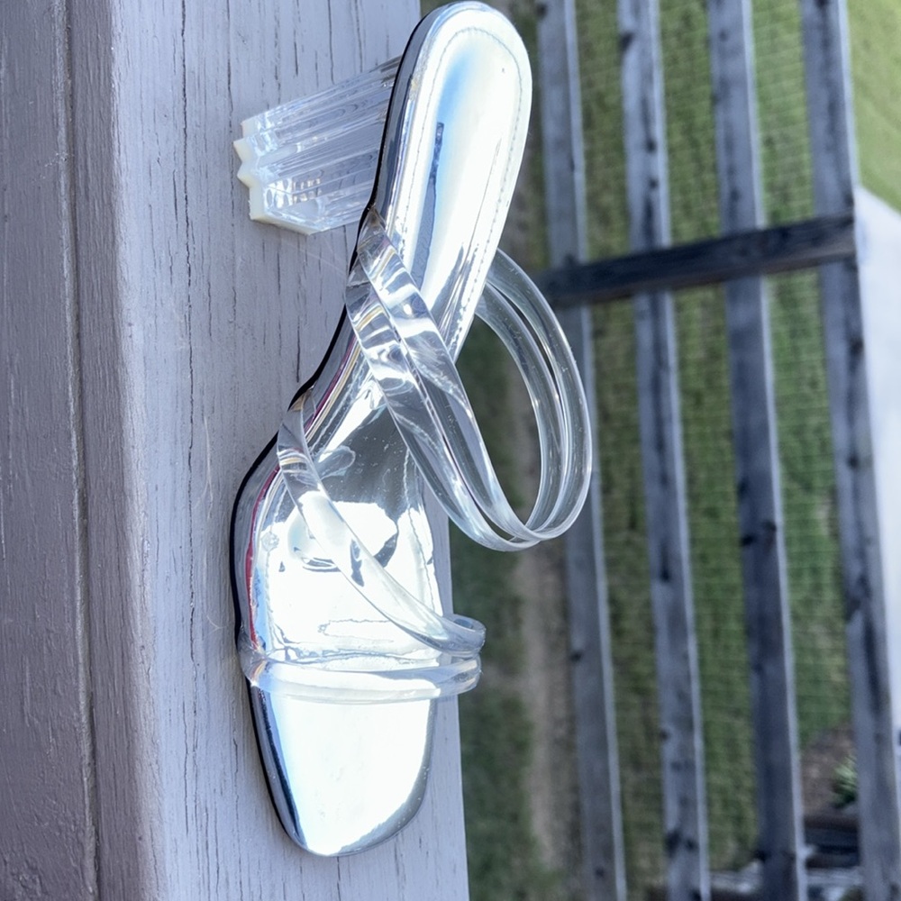 NWOT clear heels size 8